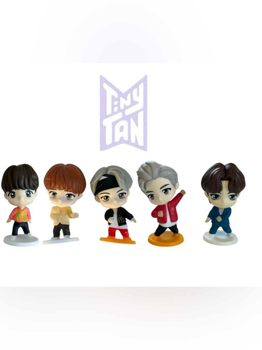 TINY TAN X BTS BUNDLE SUGA JIMIN V RM FIGURINE MCDONALDS HAPPY MEAL TOY